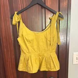 Sunday in Brooklyn Yellow Peplum Tank Top from Anthropologie